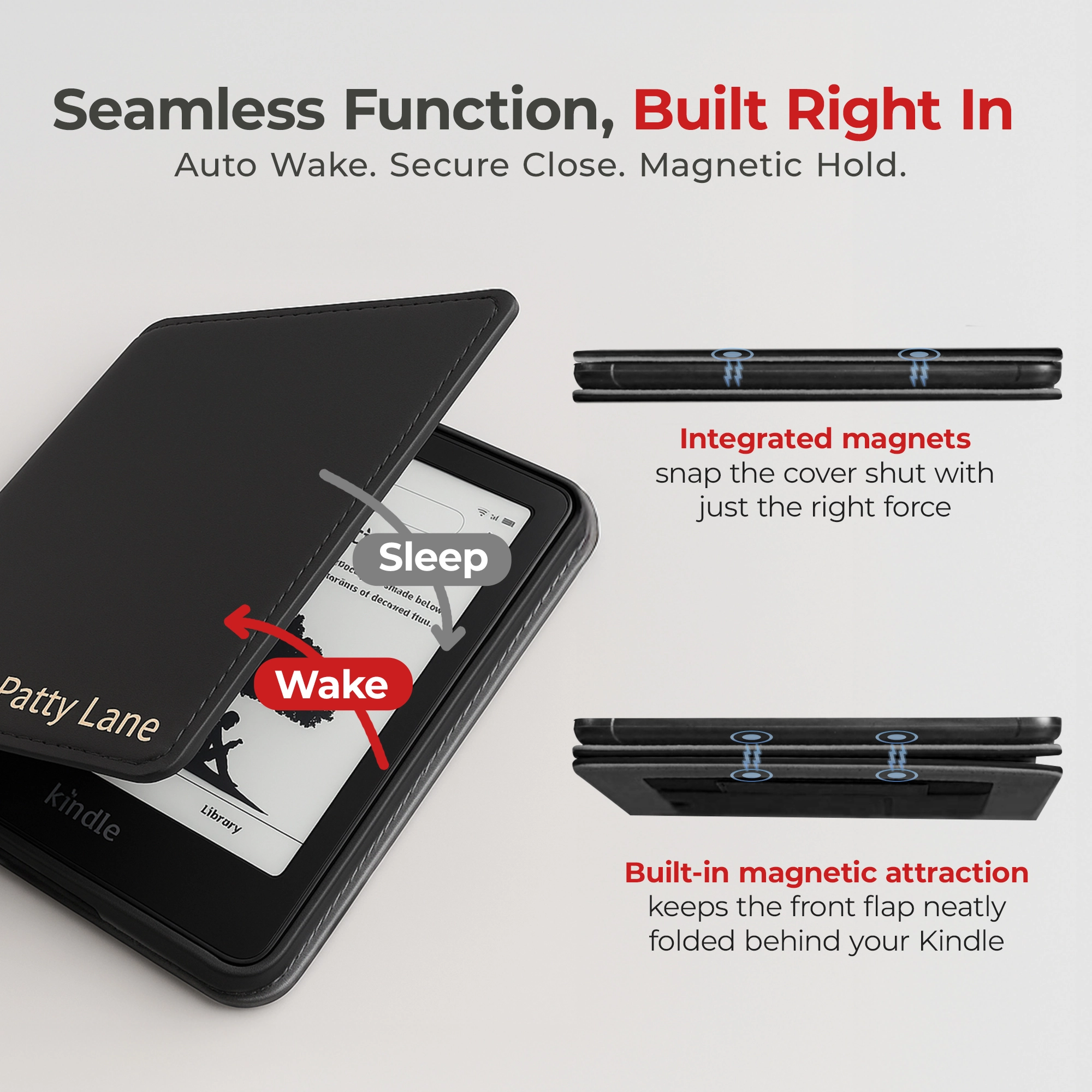 Kindle Leather Case- Black